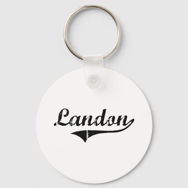 Landon Classic Stil Namn Nyckelring (Framsida)