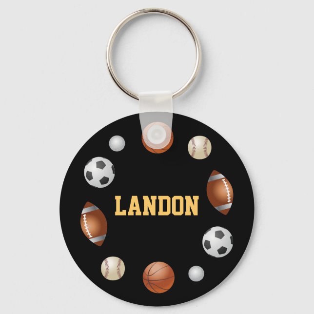 Landon World of Sports Keychain - Black Nyckelring (Framsida)