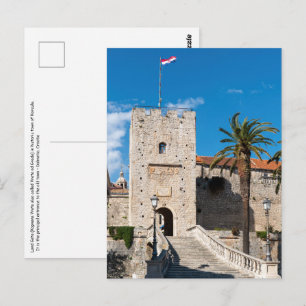 Landporten i Korčula stad - Dalmatien, Kroatien Vykort