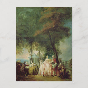 Landpromenad i Longchamp, c.1760 Vykort