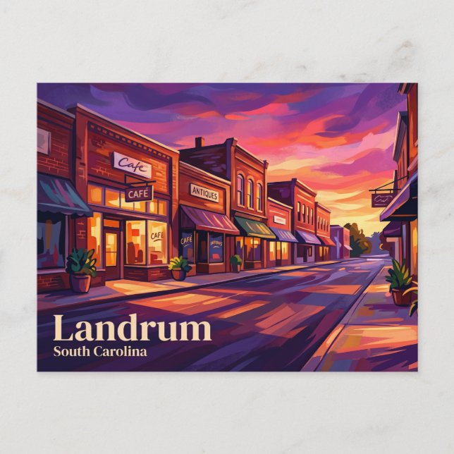 Landrum Historiska Downtown USA Vykort (Framsida)