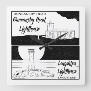 Land's End John o's groats fyr Fyrkantig Klocka