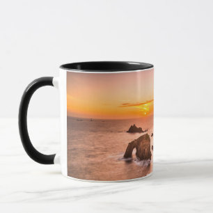 Lands End Sunset Enys Dodnan Armed Knight Cornwall Mugg