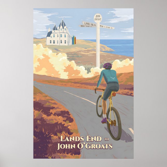 Lands End till John OGroats Cykelresor Affisch (Framsidan)