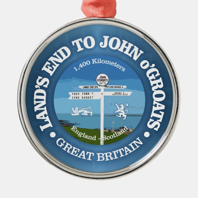 Land's End to John o'Groats (cykling c) Julgransprydnad Metall (Framsidan)