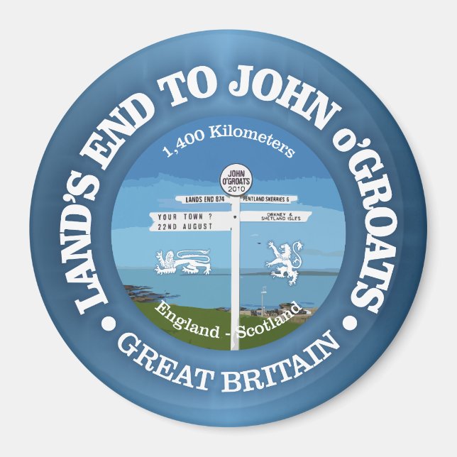Land's End to John o'Groats (cykling c) Magnet (Framsidan)