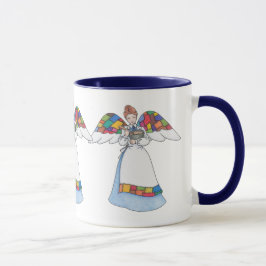 Landsängel (blå) mugg