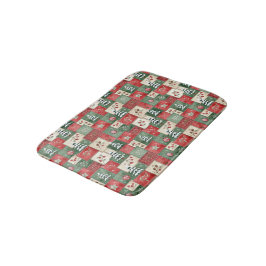 Landsby patchwork julmönster badrumsmatta