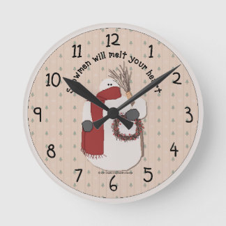 Landsby vinter väggklocka