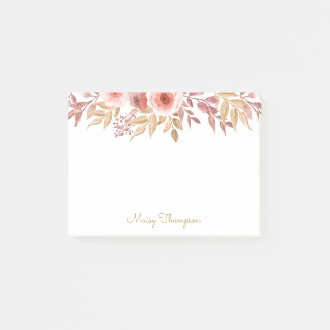 Landsbygd Blommig Lägg Till Ditt Namn Post-it Block (Framsida)