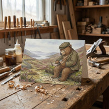 Landsbygd Gravyr Björn Traditionell Fars Dag