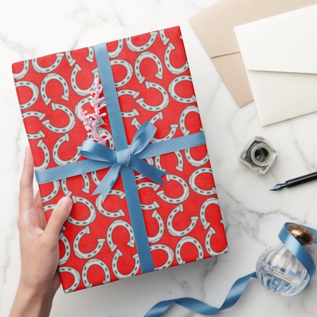 Landsbygd Hästsko mönster inslagningspapper (Gifting)