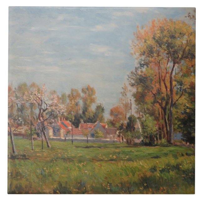 Landsbygd kring Lagny, Frankrike (Landsbygdens lan Kakelplatta (Framsidan)