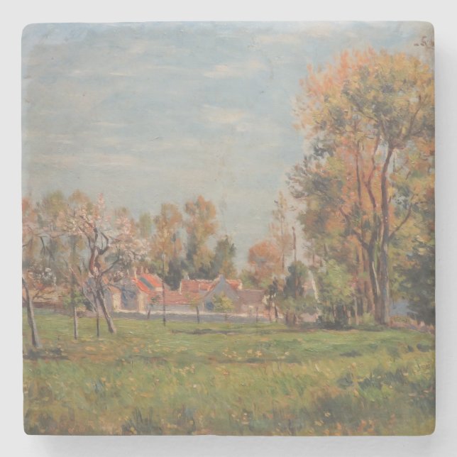 Landsbygd kring Lagny, Frankrike (Landsbygdens lan Stenunderlägg (Framsidan)