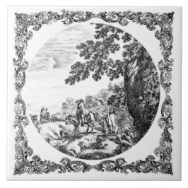 Landsbygd Landskap Vintage Delft Svart & Vitt Kakelplatta