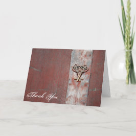 Landsbygd Målade Träskelettnycklar Tack Kort