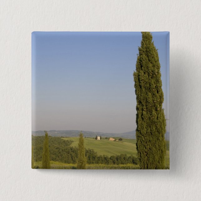 Landsbygd nära Pienza. Val d'Orcia, Siena Knapp (Framsida)