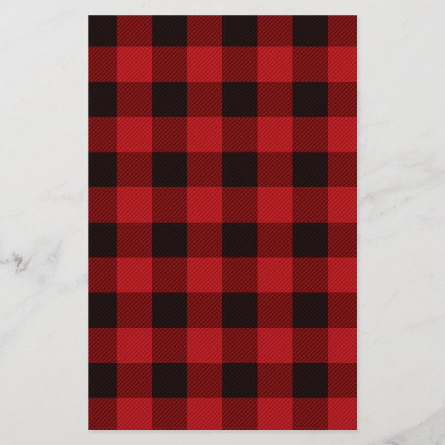 Landsbygd rött och svart rutigt brevpapper (Framsida)