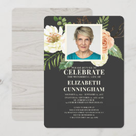 Landsbygd Rustik Akvarell Blommor Foto Minnesmärke Inbjudningar