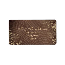 Landsbygd Rustik Trä Bröllops Returadress Adressetikett