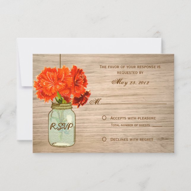 Landsbygd Rustika Murbruk Vas Blommor RSVP OSA Kort (Framsida)