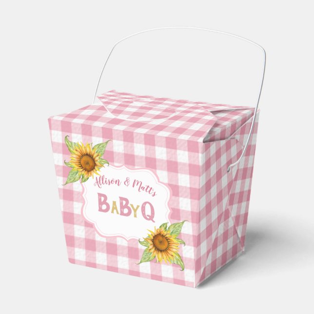 Landsbygd Solrosar Rosa Rutigt BabyQ BBQ Presentaskar (Framsidan Sidan)