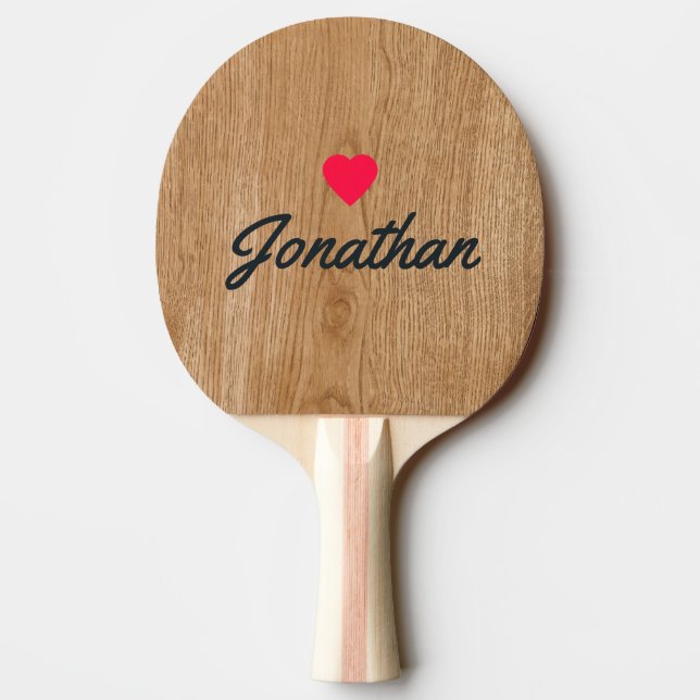 Landsbygd Tallträ Vintage Hjärtat Signatur Pingisracket (Baksidan)