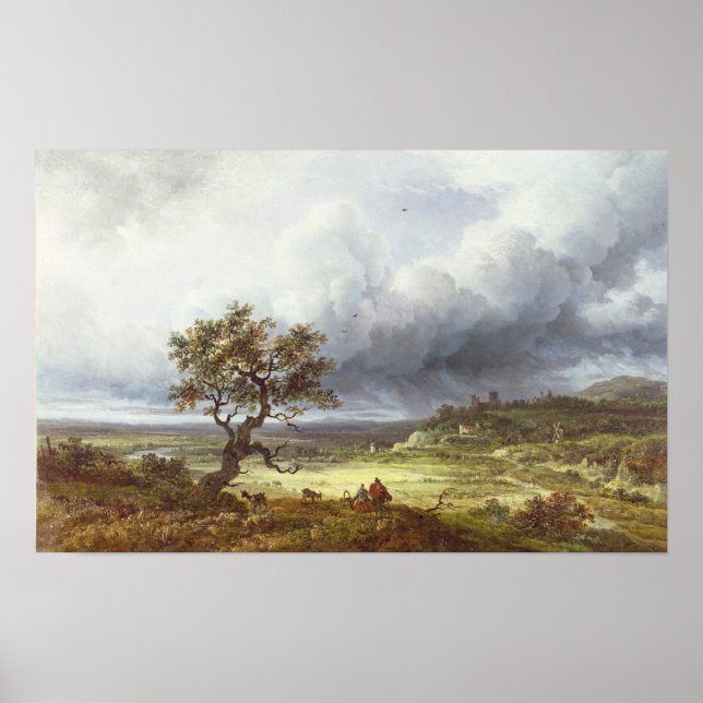 Landsbygd under Stormy Himlar Poster (Framsidan)