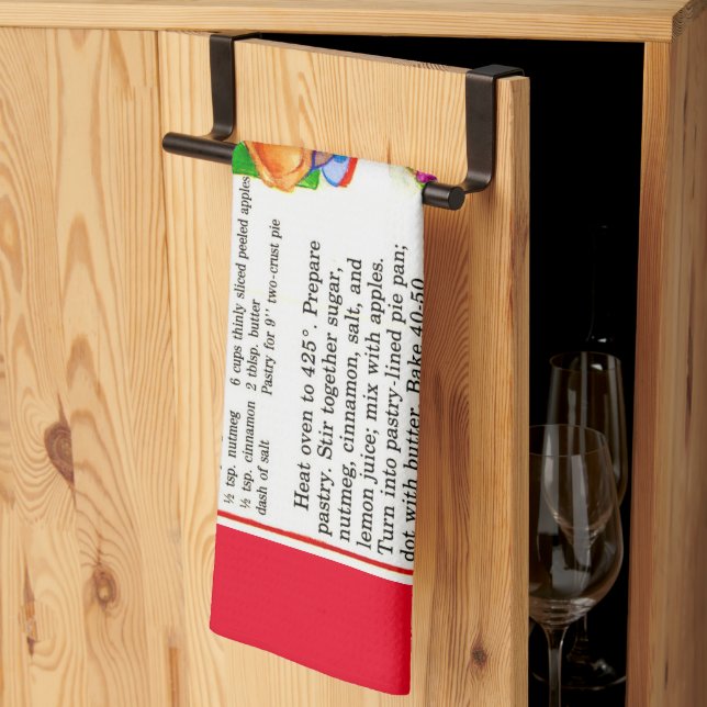 Landsbygdens äppelpaj recept kökshandduk (Thirds Fold)
