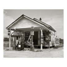 Landsbygdens Bensinstation, 1939. Gammalt Foto