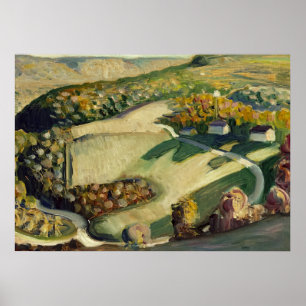 Landsbygdens landskap efter Grant Wood Poster