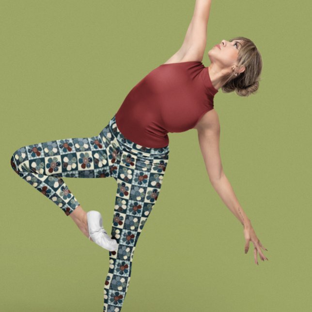 Landsbygdens lapptäcke blommor leggings (Skapare uppladdad)