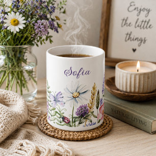 Landsbygdens vilda blommor signatur kaffemugg