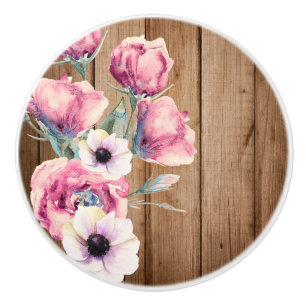 Landsbygdsblommor Rustik Lada Trä Knopp