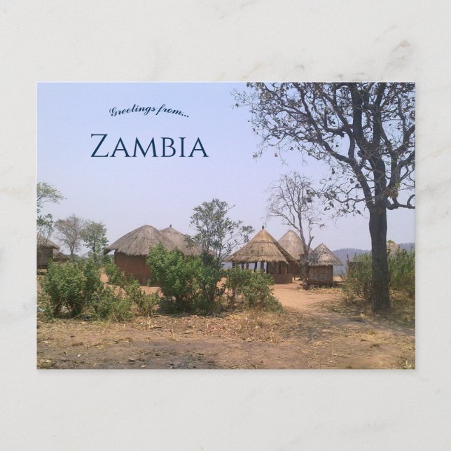 Landsbygdsbostäder i Zambia Vykort (Framsida)