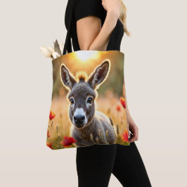 Landsbygdsdonkey nyfiken ögon fredskonst tygkasse