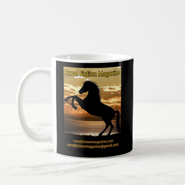 Landsbygdsfilm Magazine Logotyp 2 (häst och solned Kaffemugg (Vänster)