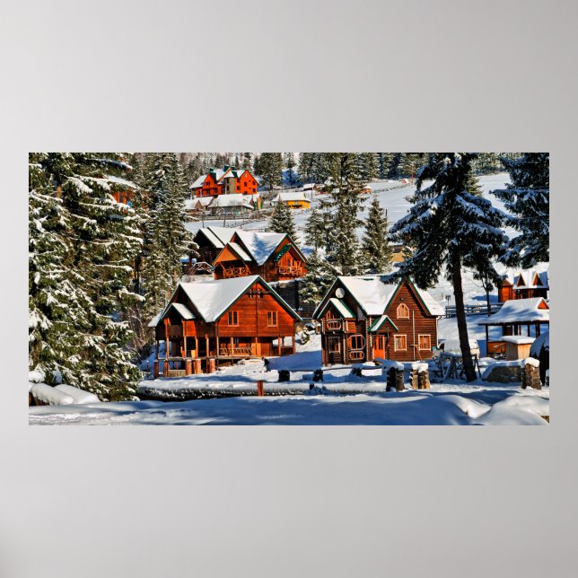 Landsbygdsgård,skidåk,snö,vinter,aktiv,luft,kall Poster (Framsidan)