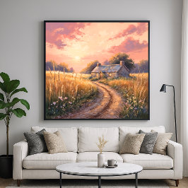 Landsbygdsläggning - landskapet Painterly Stil Poster