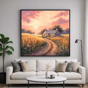 Landsbygdsläggning - landskapet Painterly Stil Poster