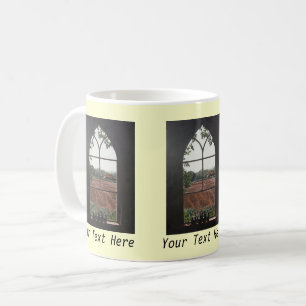 landsbygdslandskap från kyrkans fönster kaffemugg