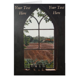 landsbygdslandskap från kyrkans fönster OBS kort