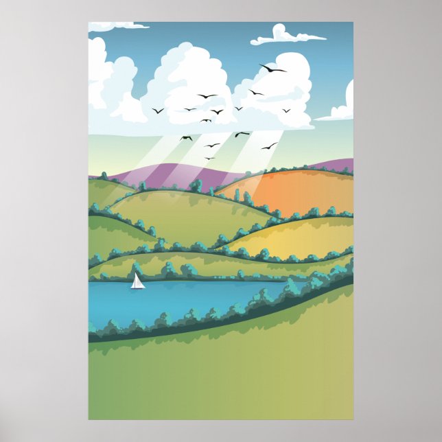 Landsbygdslandskap. Poster (Framsidan)