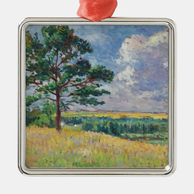 Landsbygdslandskapet kring Méréville, Frankrike (A Julgransprydnad Metall (Framsidan)