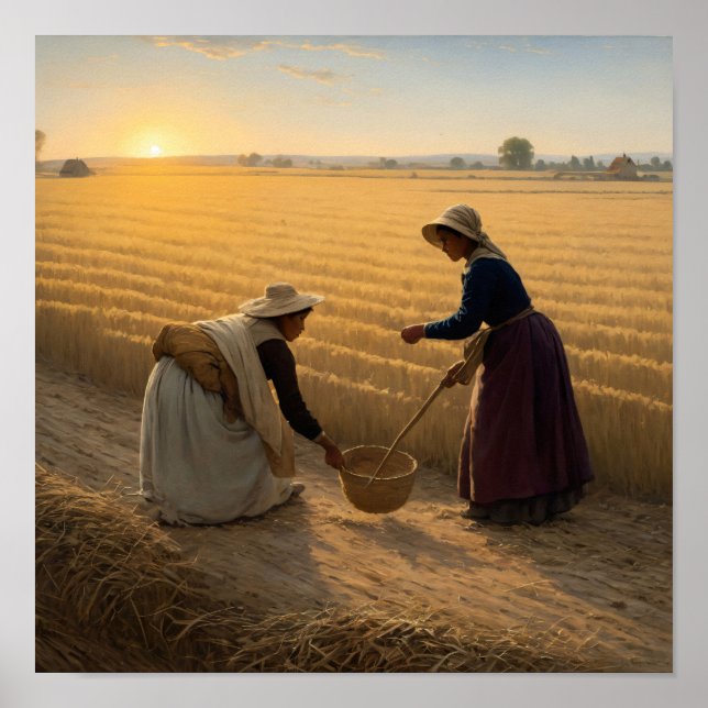 Landsbygdsliv Poster: bondkvinnor som sår utsäde Poster (Framsidan)