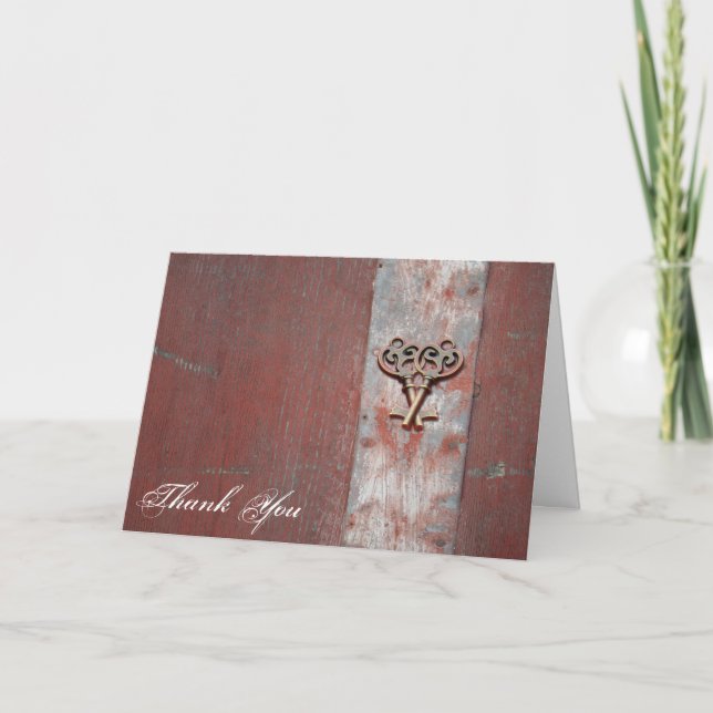 Landsbygdsmålade träskelettnycklar Tack (Framsida)