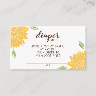 Landsbygdsolros blöja lotteri baby shower tilläggskort