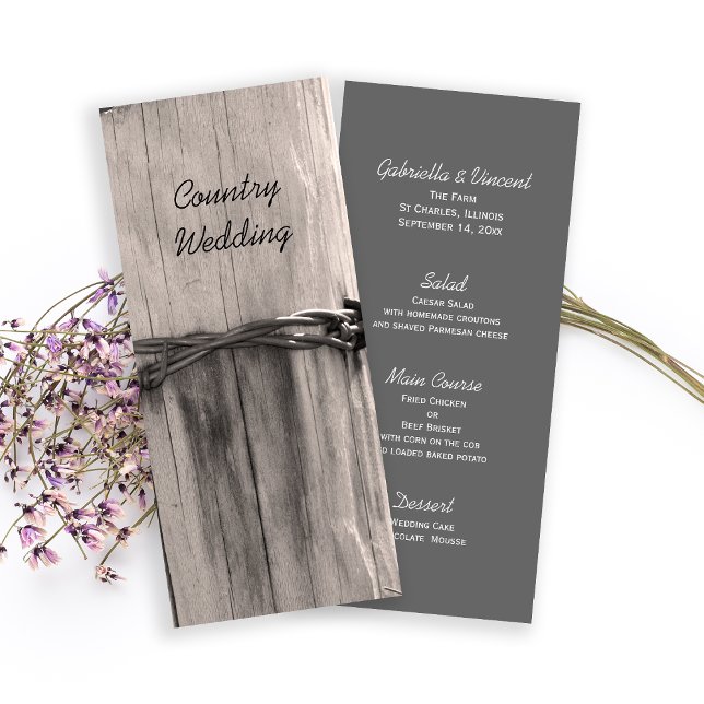 Landsbygdsstängslet efter Land Ranch Bröllop Menu Meny (Skapare uppladdad)