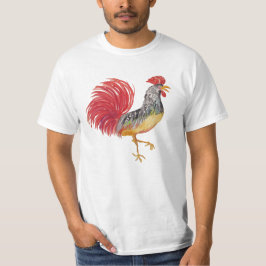 Landsbygdsteckad Vattenfärg-illustration av Tupp T Shirt