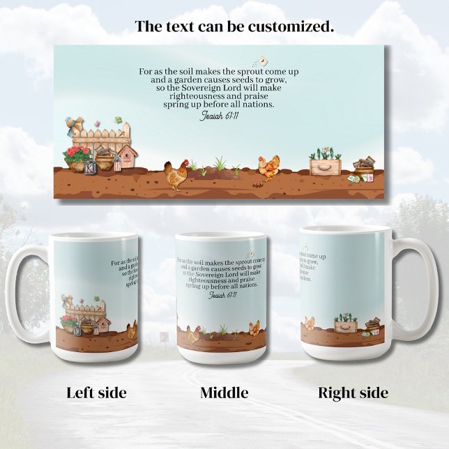 Landsbygdsträdgårdsglädje Kaffemugg (Country Garden mugs display of all sides.)